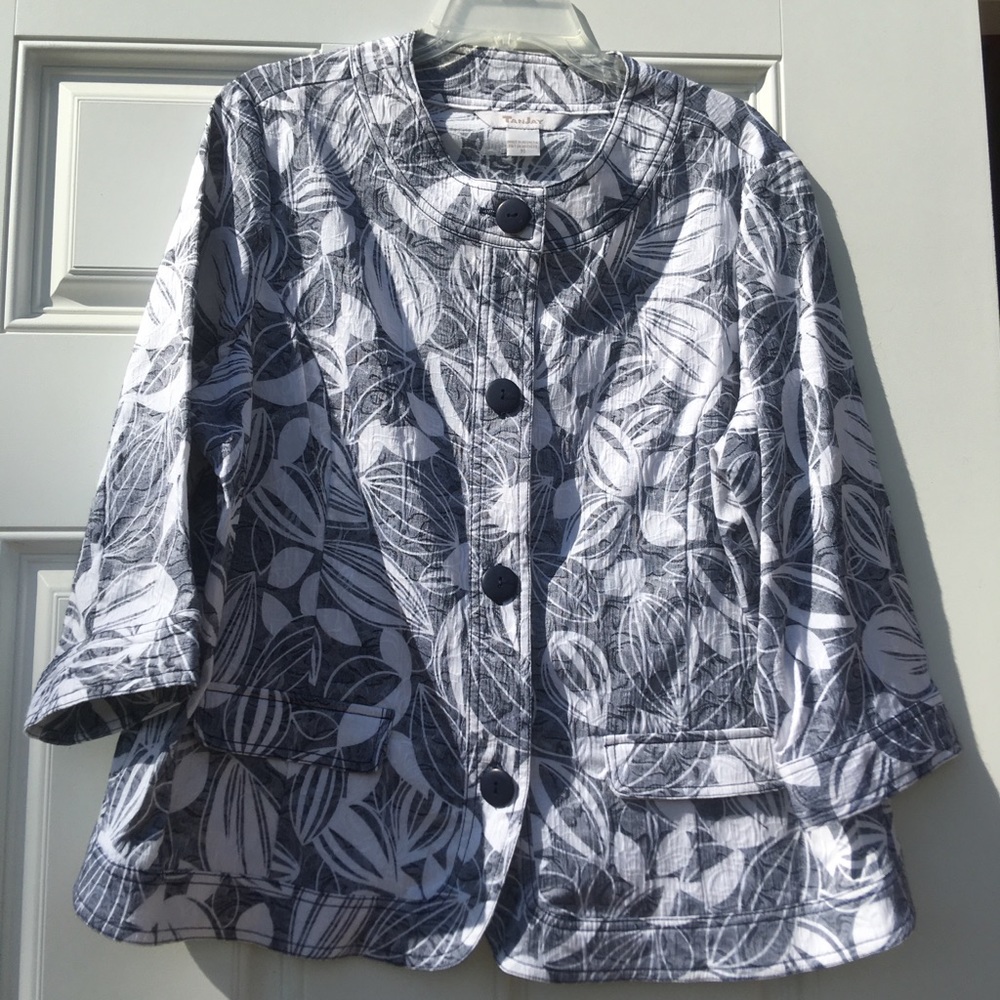 Women’s TanJay‎ Black and White Light Jacket Sz16